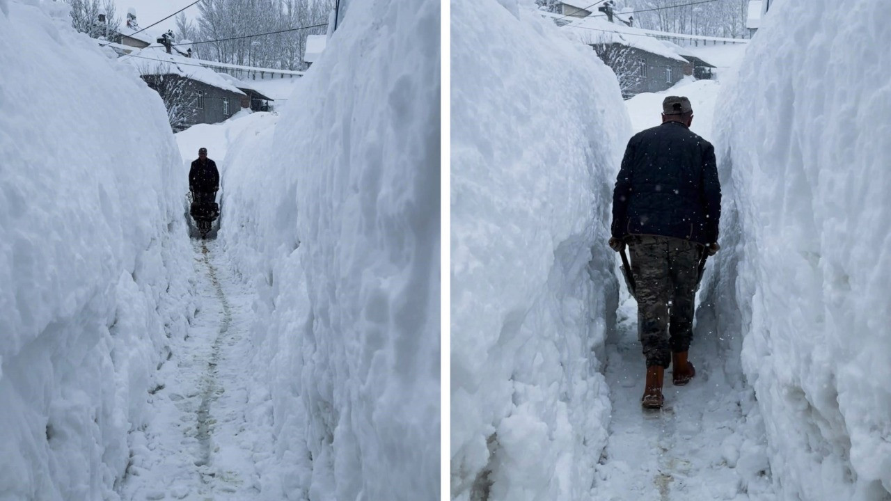 Tunceli'de kar kalınlığı insan boyunu geçti