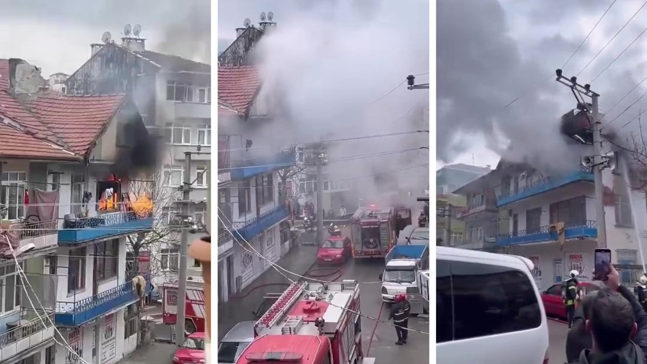 3 katlı binada yangın: Elektrik kabloları patladı, 2 kişi dumandan etkilendi