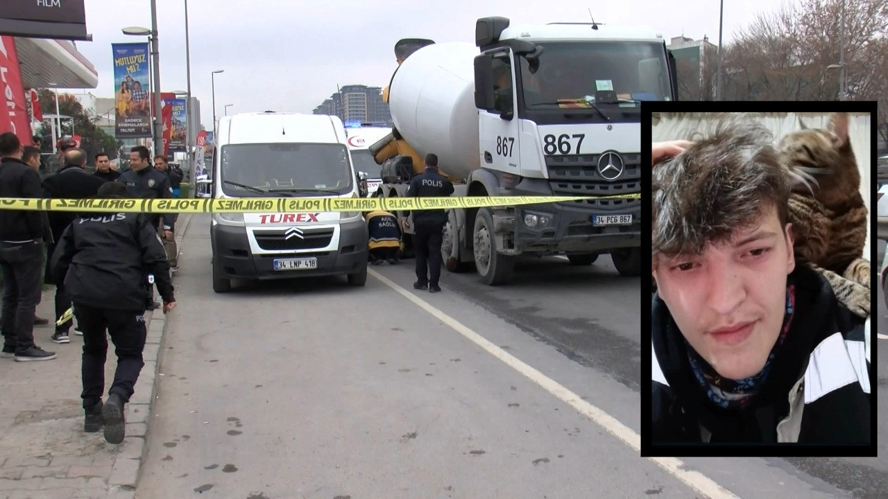 Beton mikserinin altında can verdi