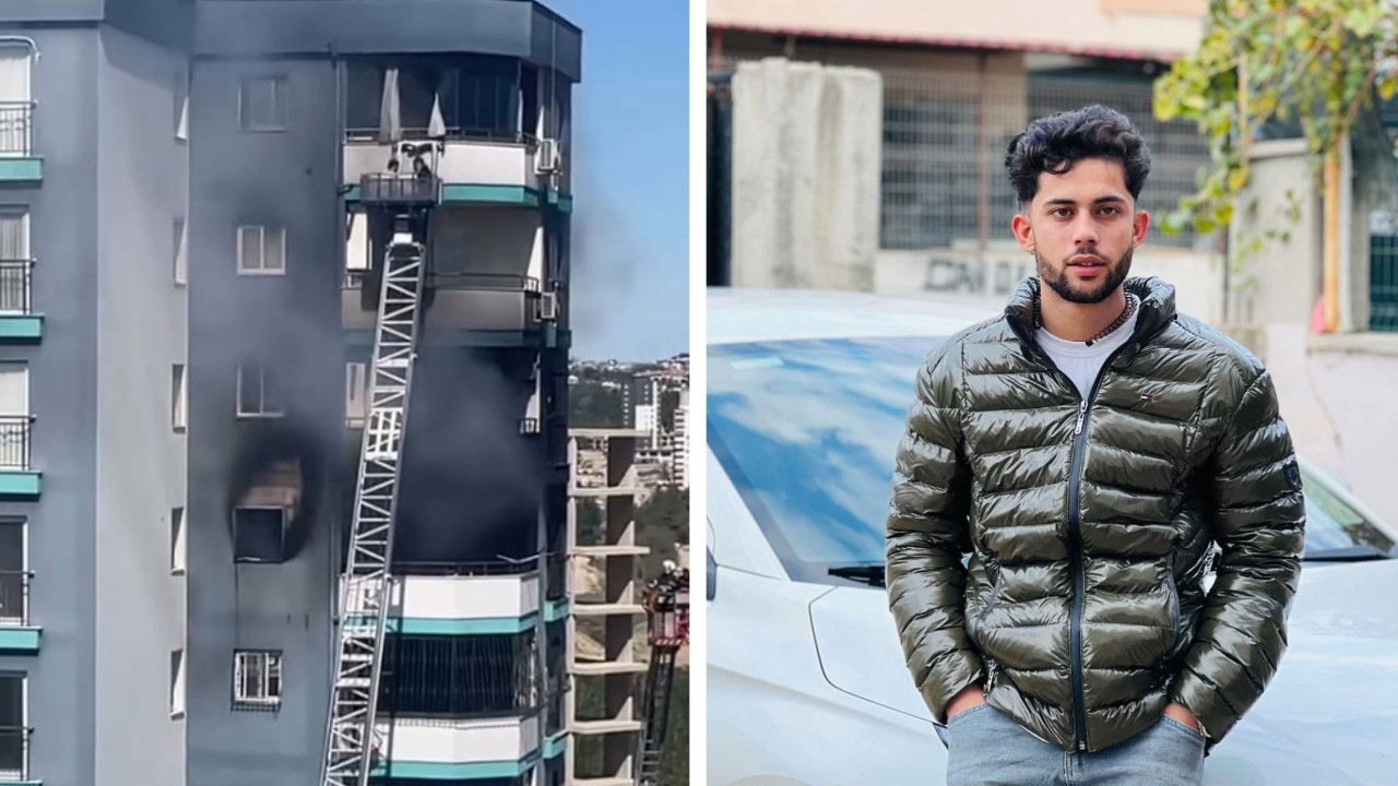 Yangınında mahsur kalan baba ve bebeğini inşaat işçisi kurtardı