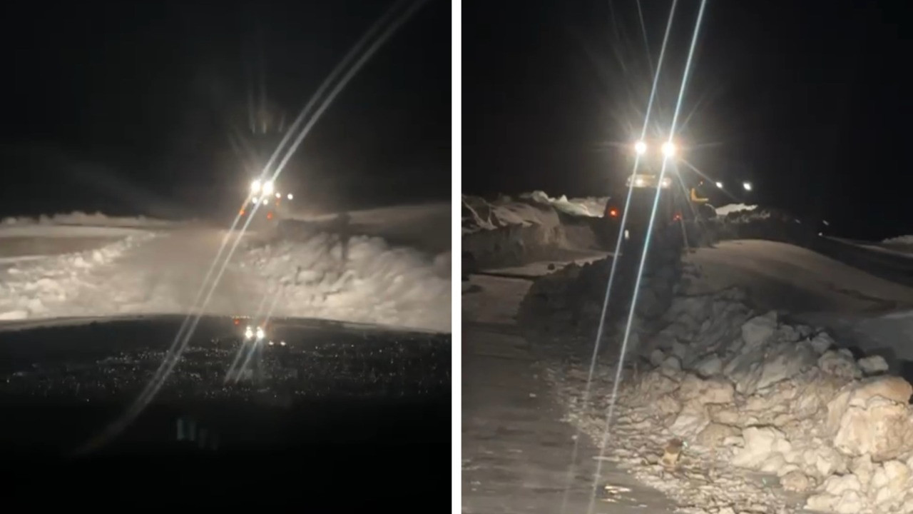 Fırtına nedeniyle köy yolu ulaşıma kapandı