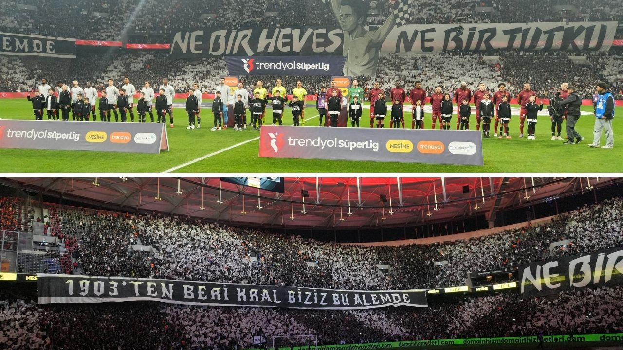 Beşiktaş taraftarından derbi koreografisi: '1903'ten beri kral biziz'