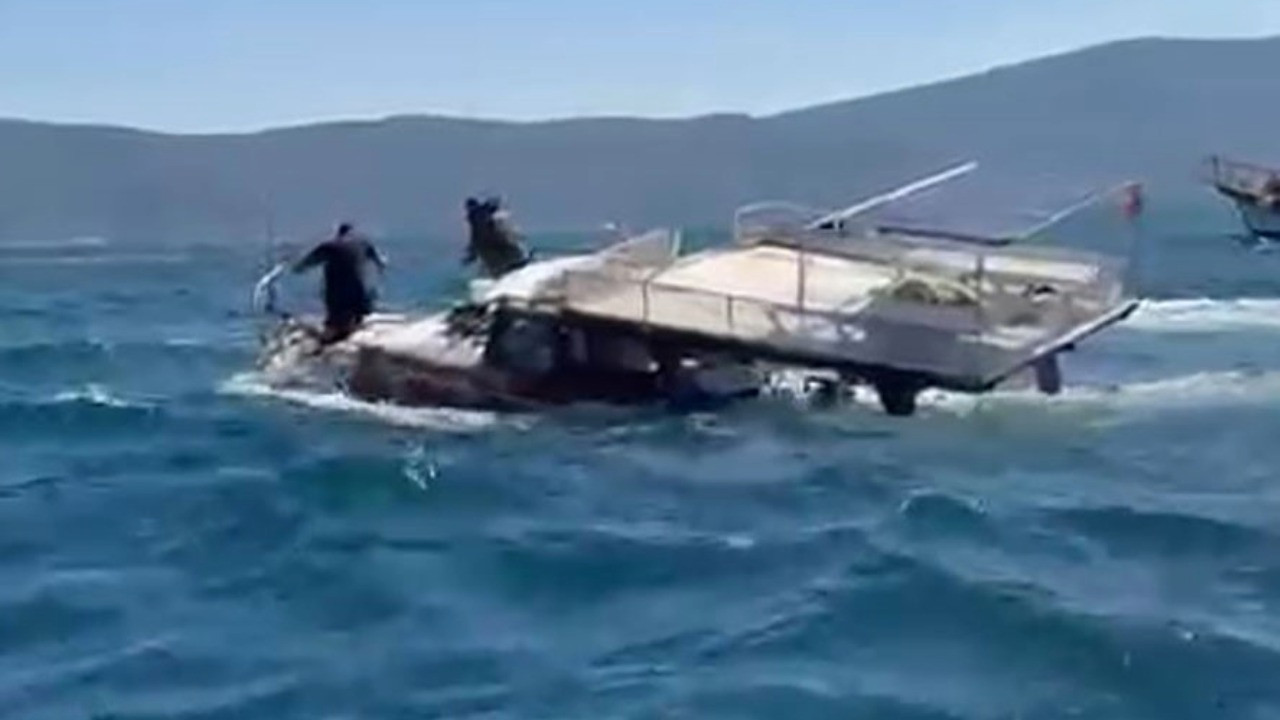 Güllük Körfezi'nde amatör balıkçı teknesi battı