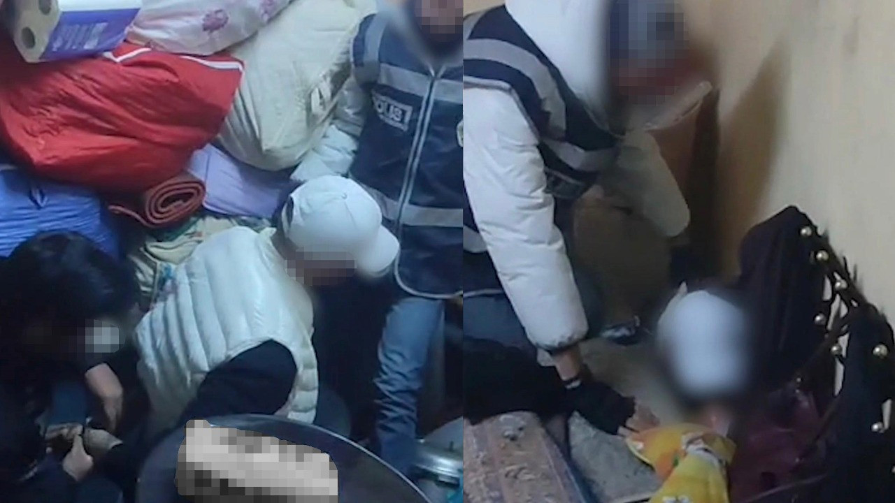 Evdeki halıların arasında yakalandı