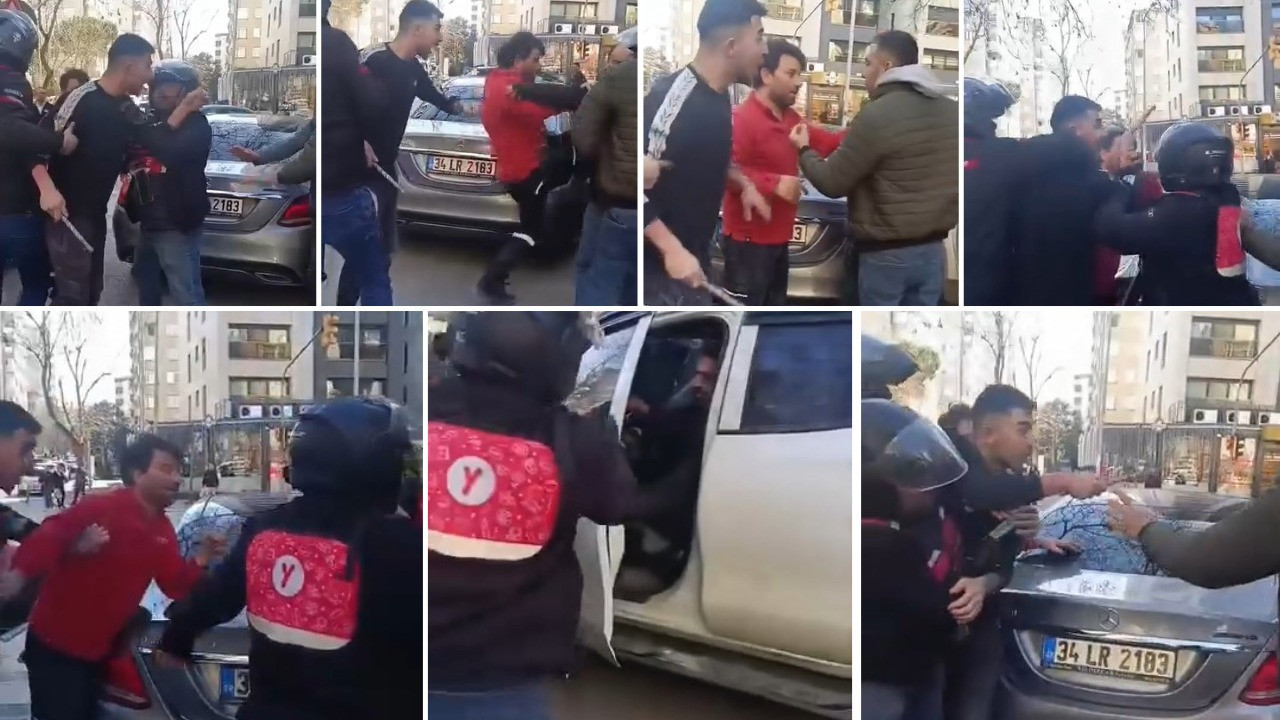 Yol verme tartışmasında kamyonet şoförüne demir çubukla saldırdılar