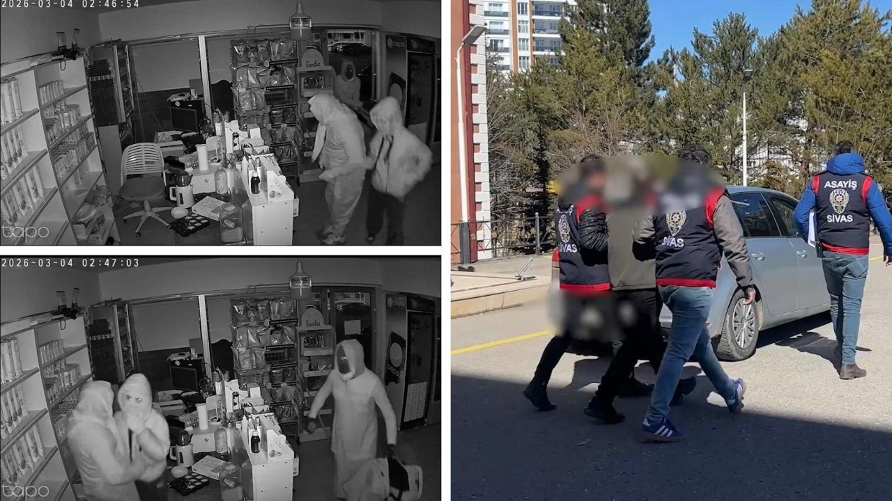 Kadın kılığına girip marketi soydular