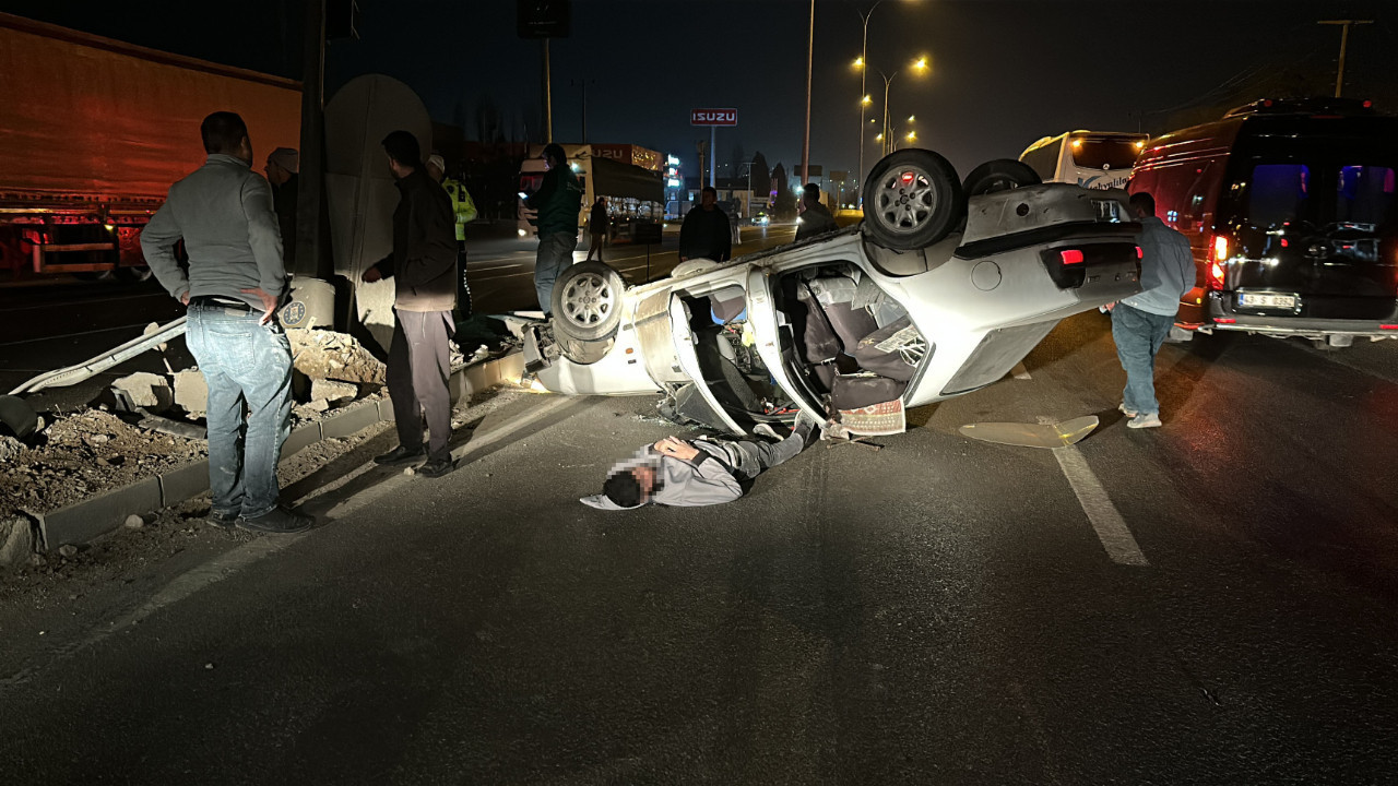 Takla atan otomobilden mucize kurtuluş