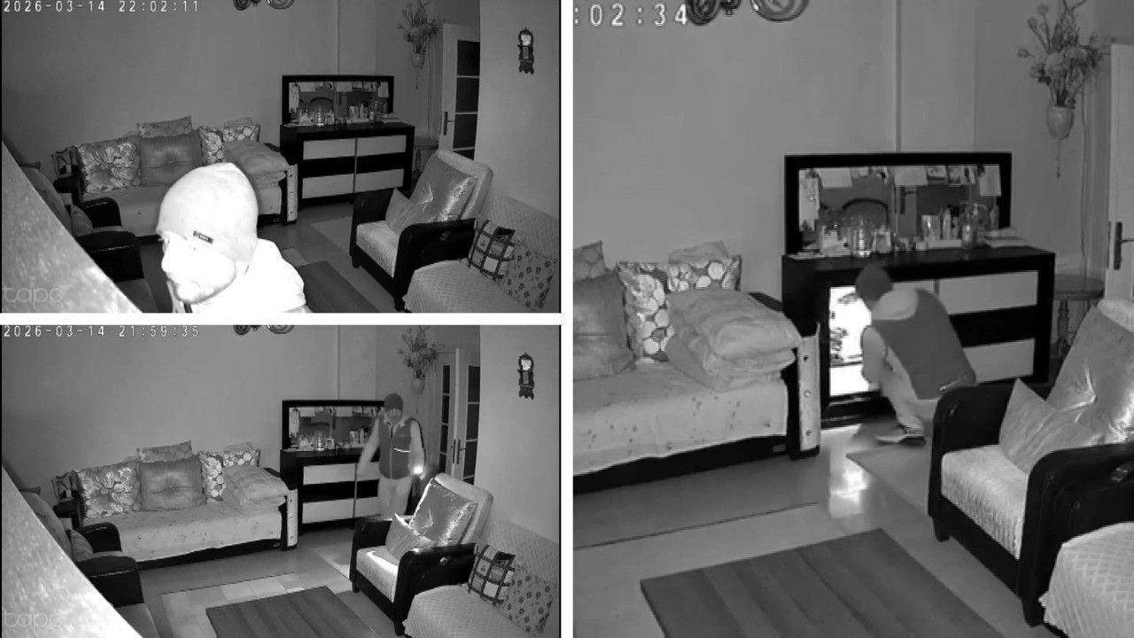 Evine giren hırsızı kameradan seslenerek kaçırdı: 'Çık oradan'