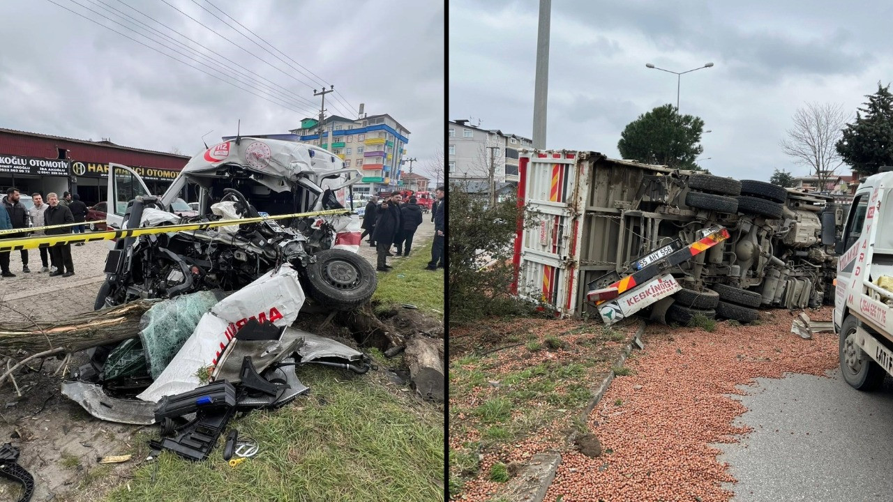 Ambulans kağıt gibi ezildi: Ölü ve yaralılar var