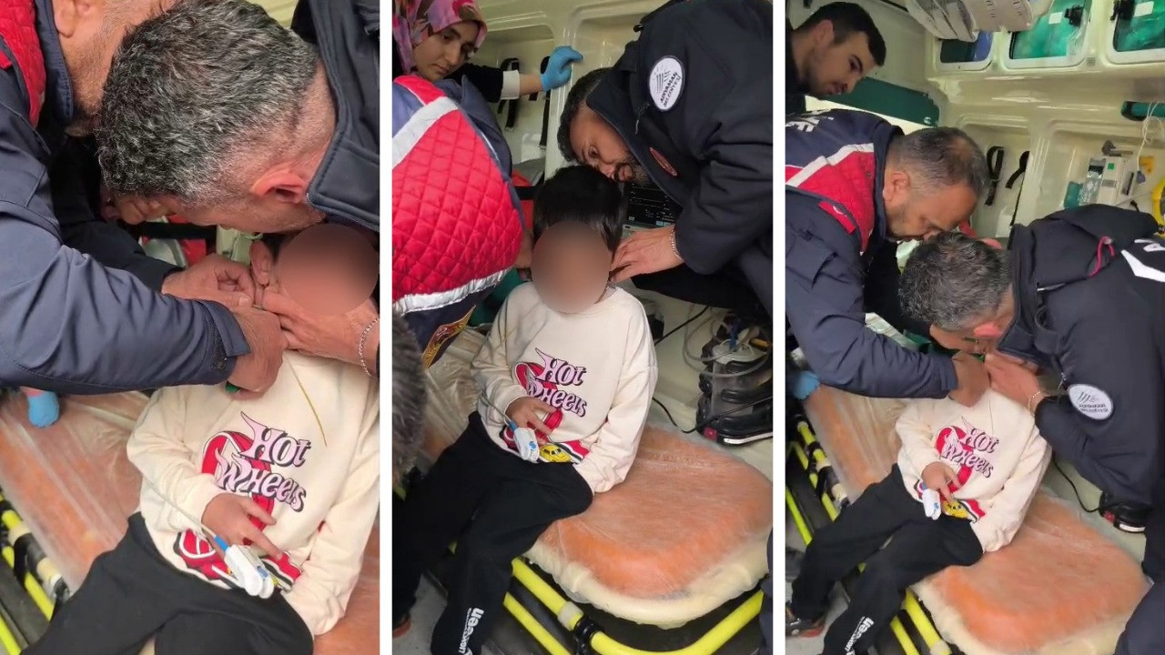 Boynuna plastik kelepçe geçiren çocuk kurtarıldı