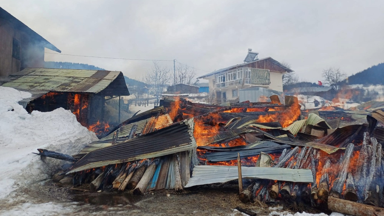 Artvin’de yangın: 1 ev, 2 ahır ve 1 ambar küle döndü