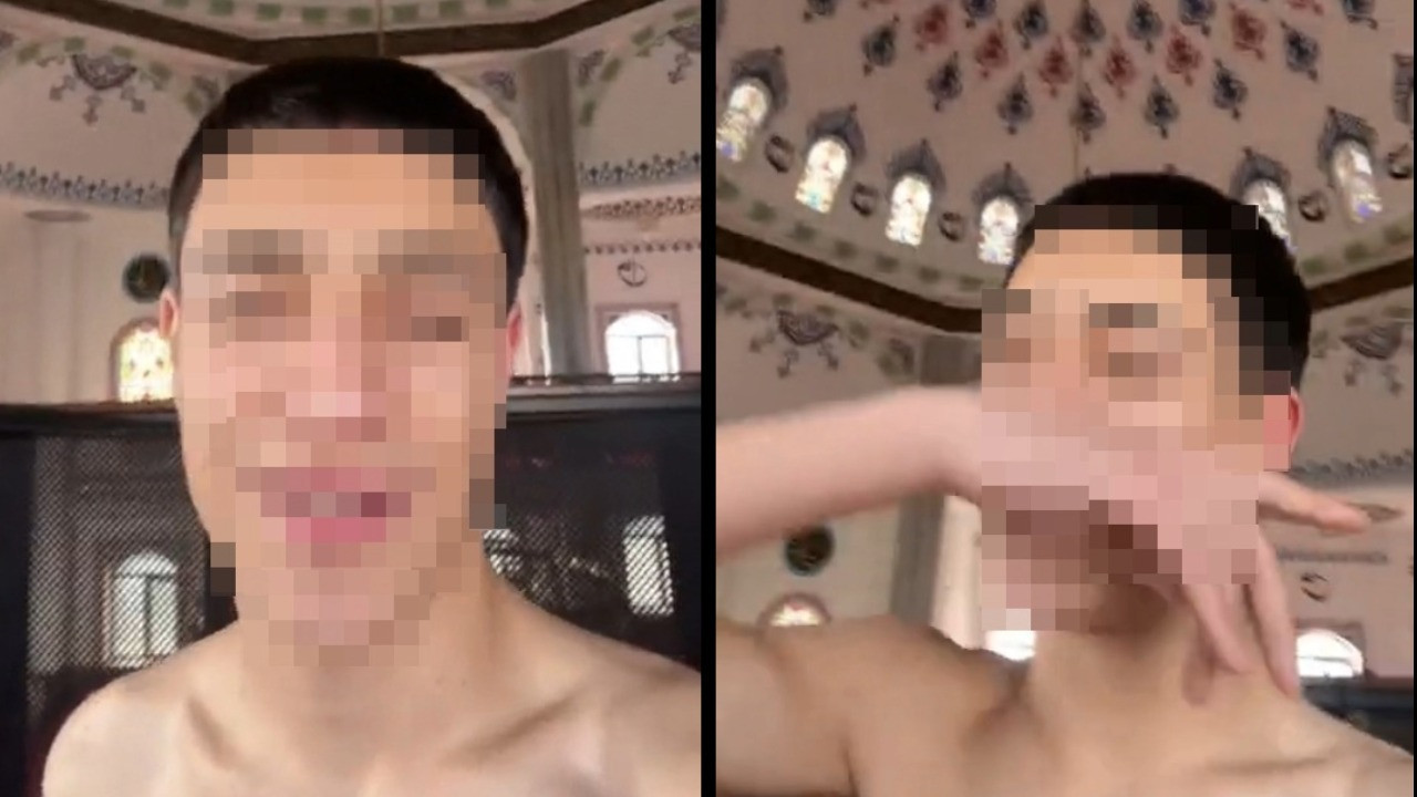 Camide çıplak video çekti, gözaltına altına alındı