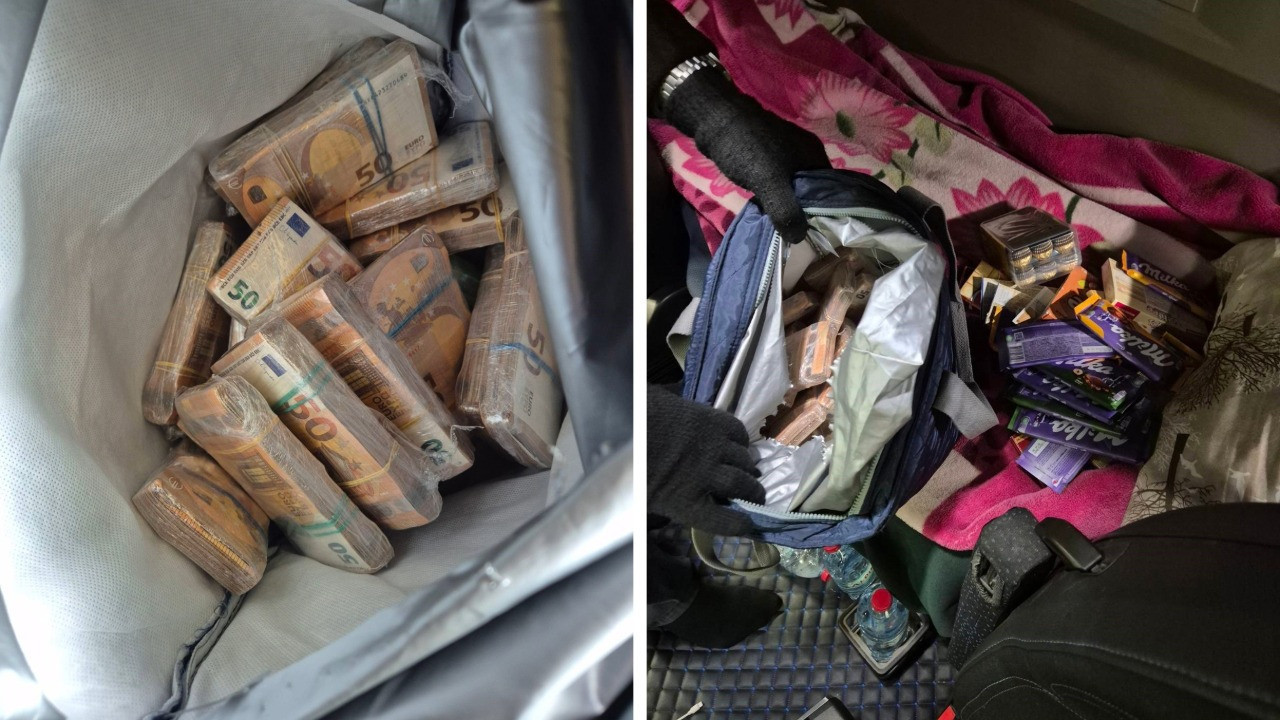 Çikolata çantasında 220 bin euro yakalandı