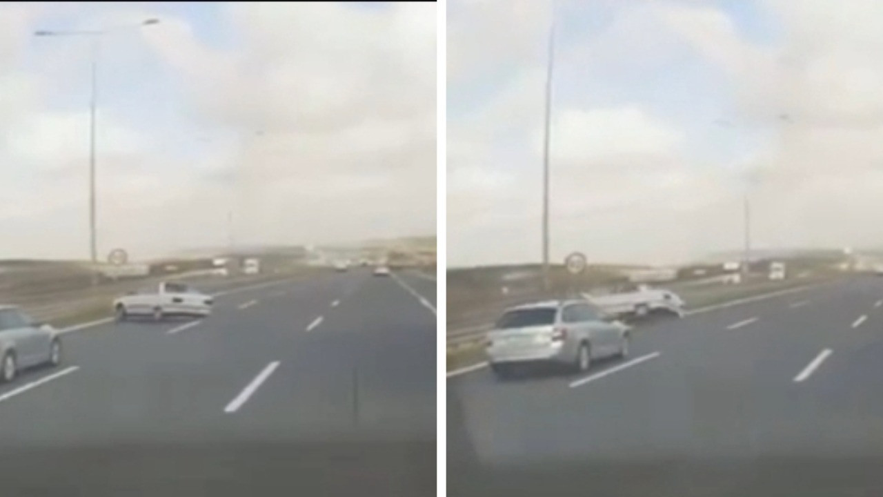 Makas attı, bariyere çarptı