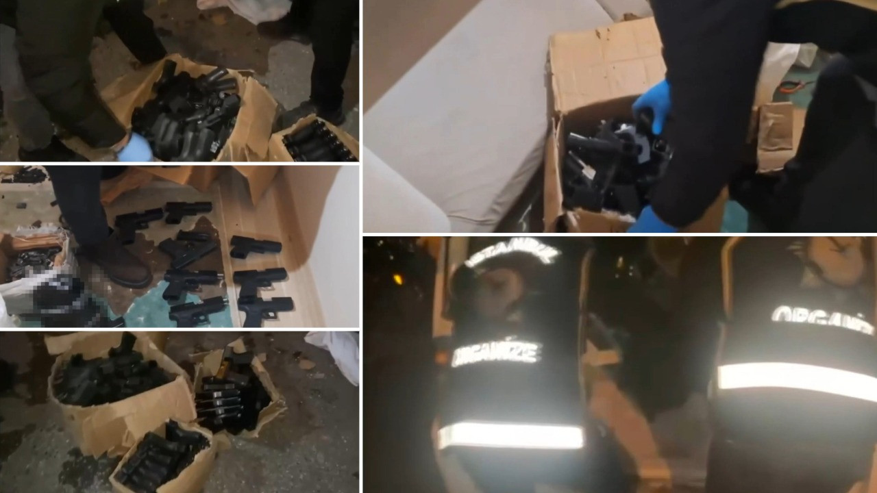 İstanbul’da kaçak silah operasyonu! Evden koli koli silah çıktı