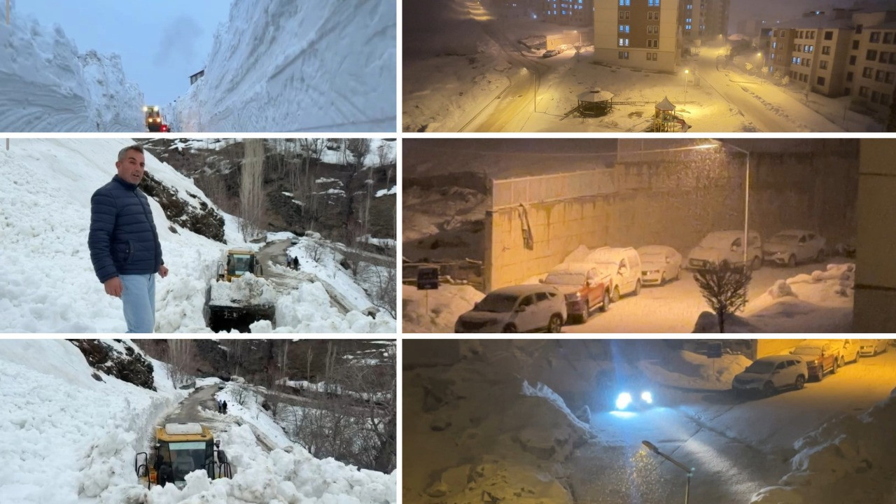 Kış geri geldi! Yüksekova'da kar, Bahçesaray'da çığ