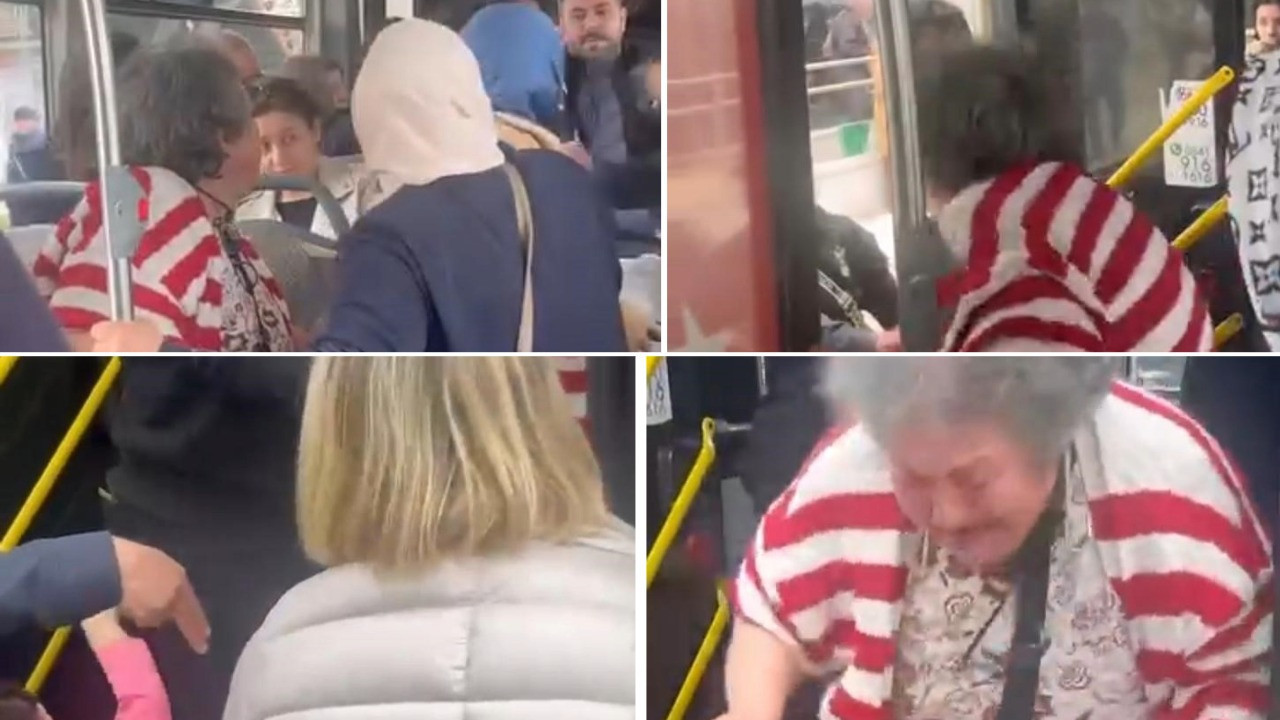 Kadınlar yer kavgasında şoförün kolunu ısırdı