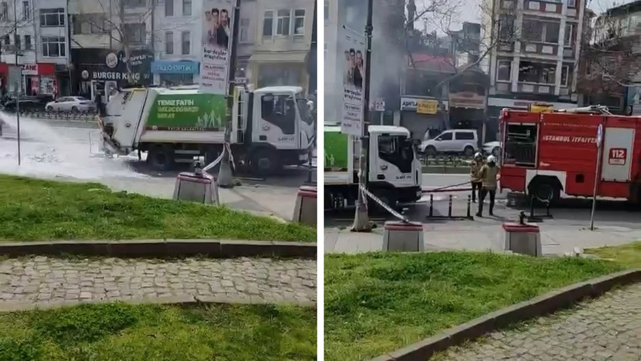 Fatih’te çöp kamyonunda patlama: Ekipler sevk edildi