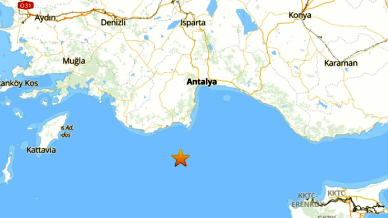 Akdeniz'de 4,2 büyüklüğünde deprem