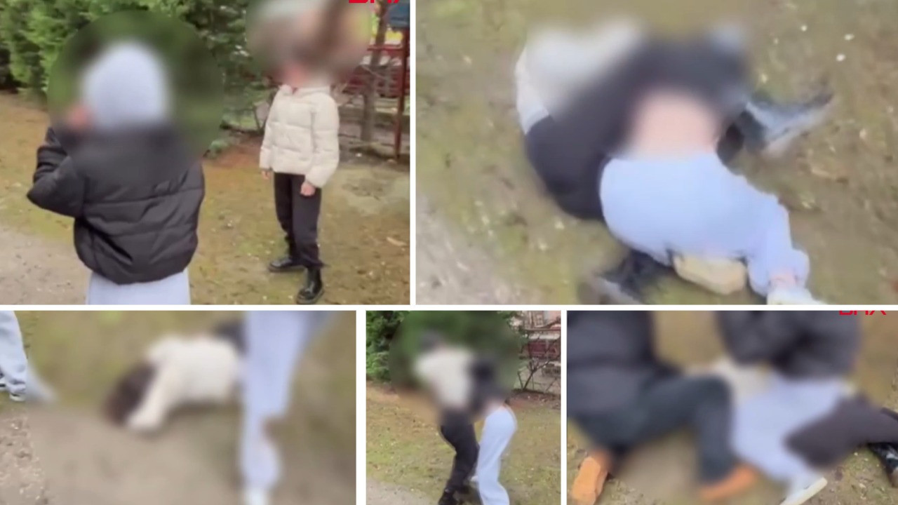 Liseli kızlar parkta yumruk yumruğa birbirine girdi