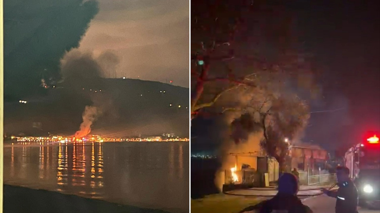 Sahilde gece yarısı yangın paniği