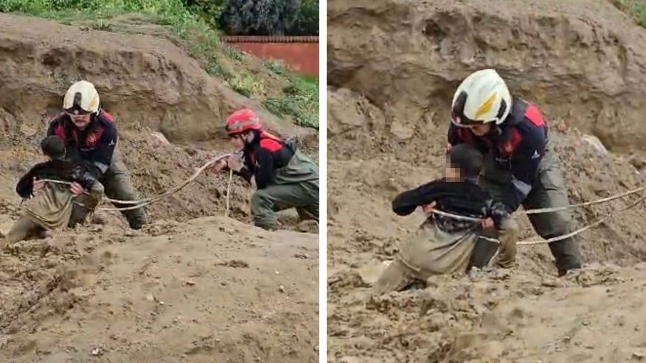 Çocuklar çamura saplandı