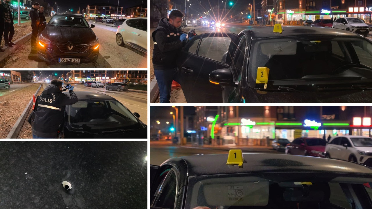 Seyir halindeki otomobile mermi isabet etti