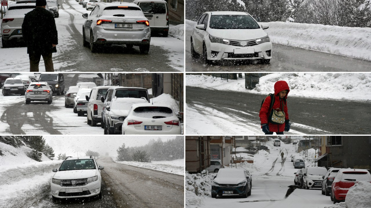 Kars'ta kar yağışı etkili oldu