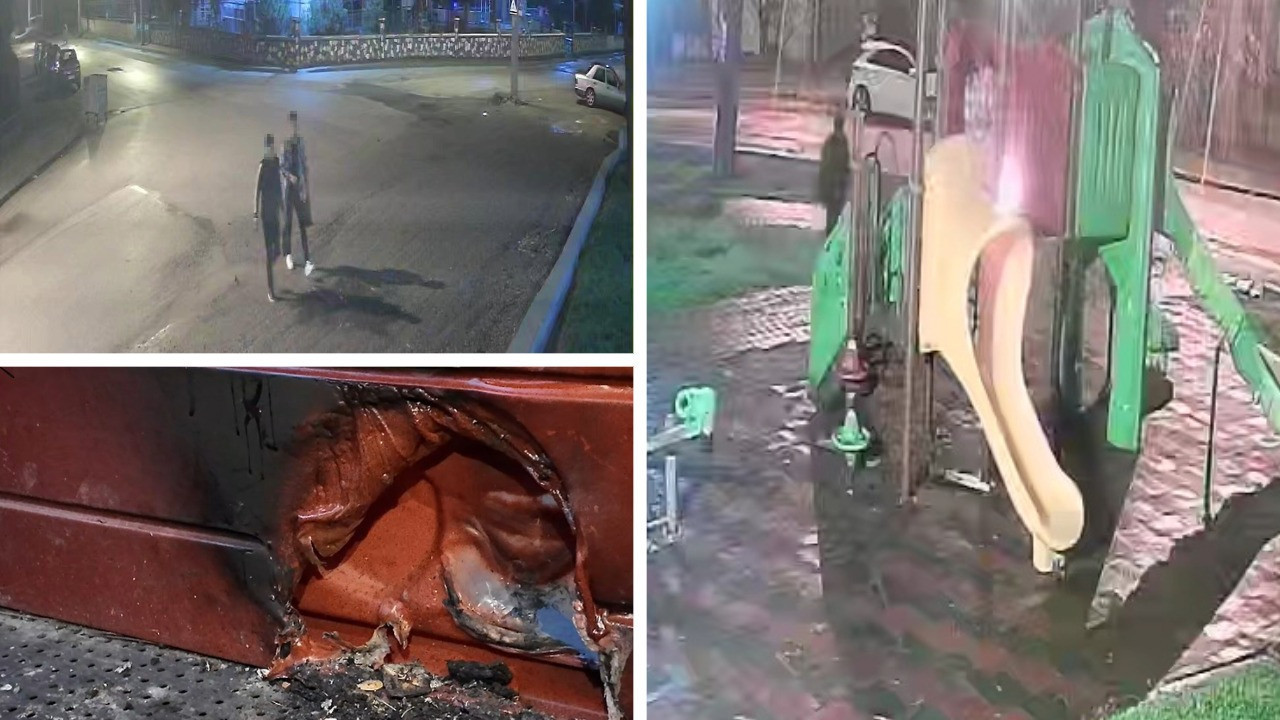 Çocuk parkında skandal görüntü