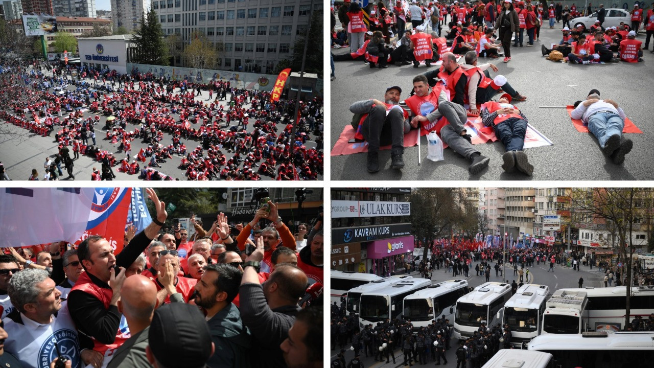 Ankara'da büyük eylem: Öğretmenler 10 saat barikatın arkasında bekletildi