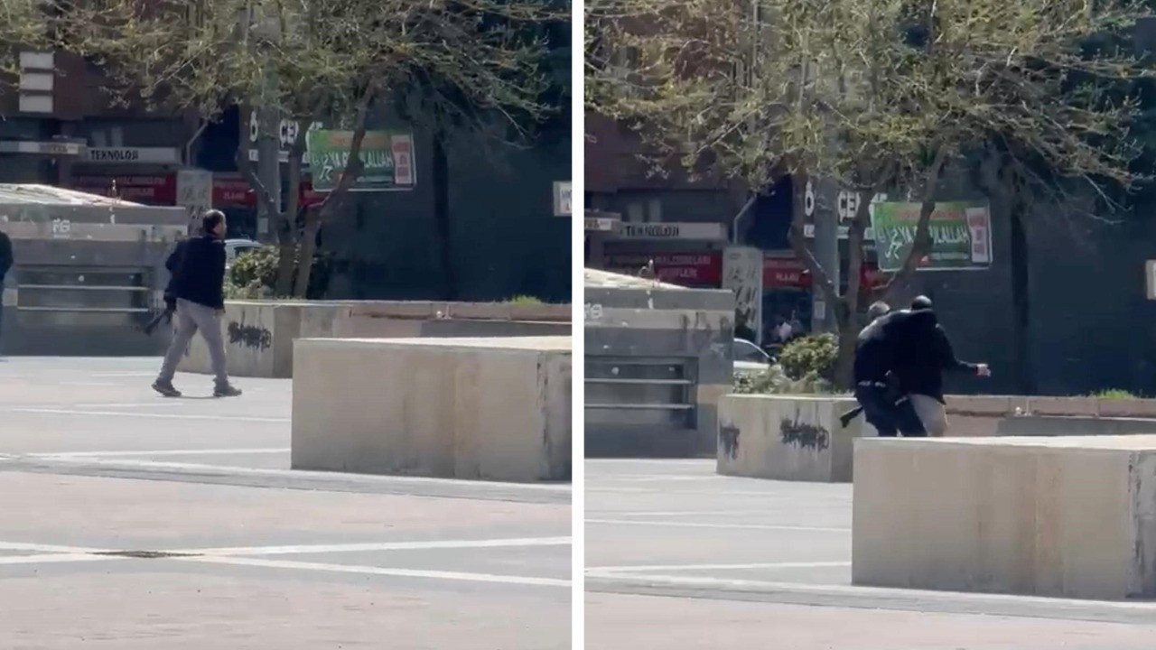 Kendini polise ihbar edip etrafa ateş açtı