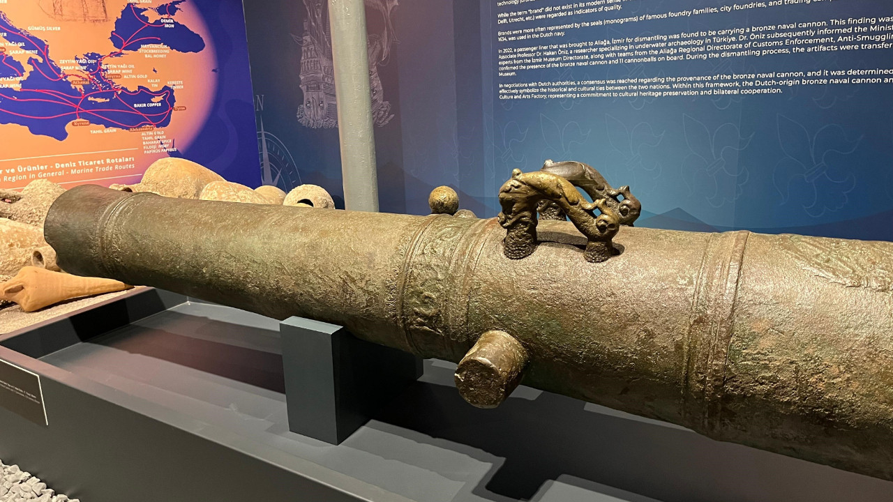 Söküme gelen gemiden 17. yüzyıla ait bronz top çıktı