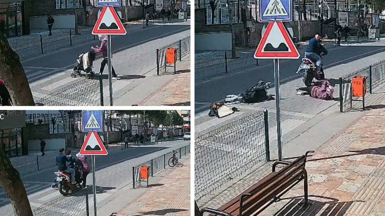 Yaya geçidinde dehşet: Anne ve bebek metrelerce savruldu