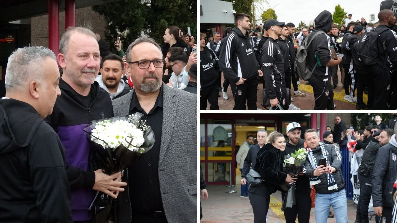 Beşiktaş, Samsun'da çiçeklerle karşılandı