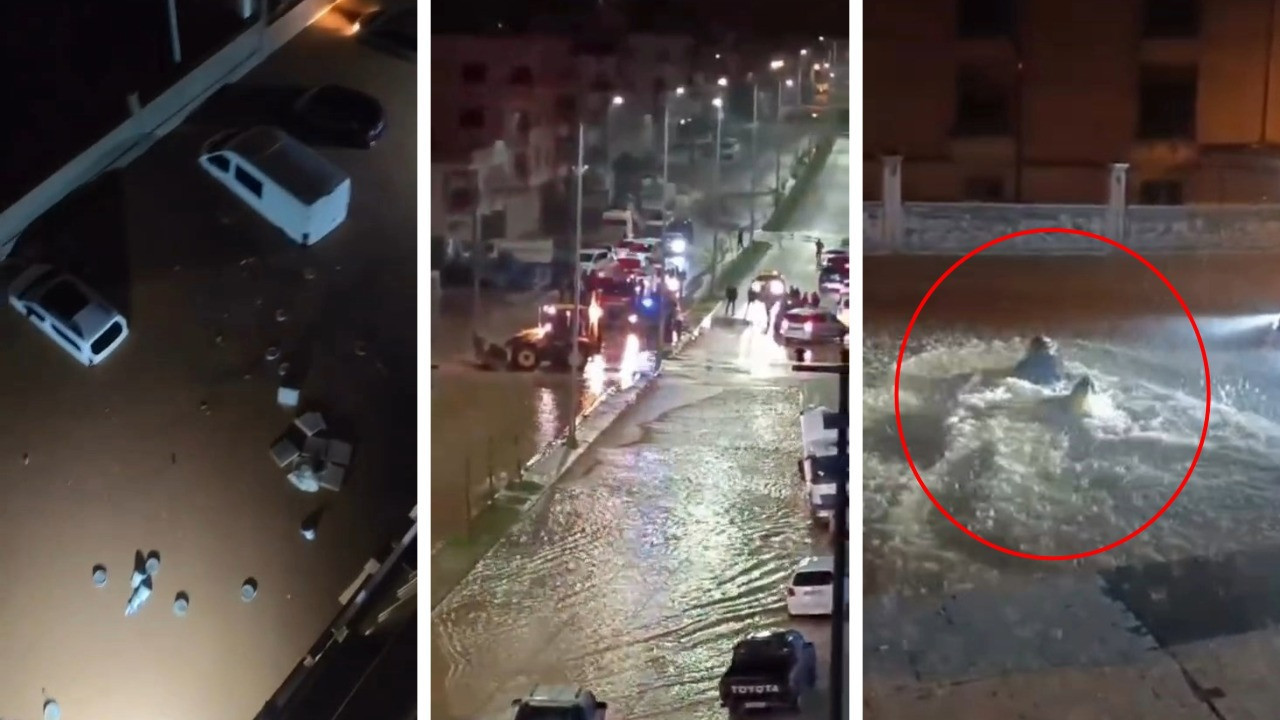 Midyat’ta sağanak sokakları göle çevirdi: Bir kişi yüzdü