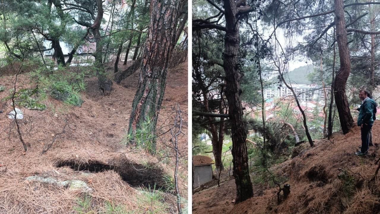 Tokat'ta heyelan ve kaya düşmesi nedeniyle 13 daire tahliye edildi