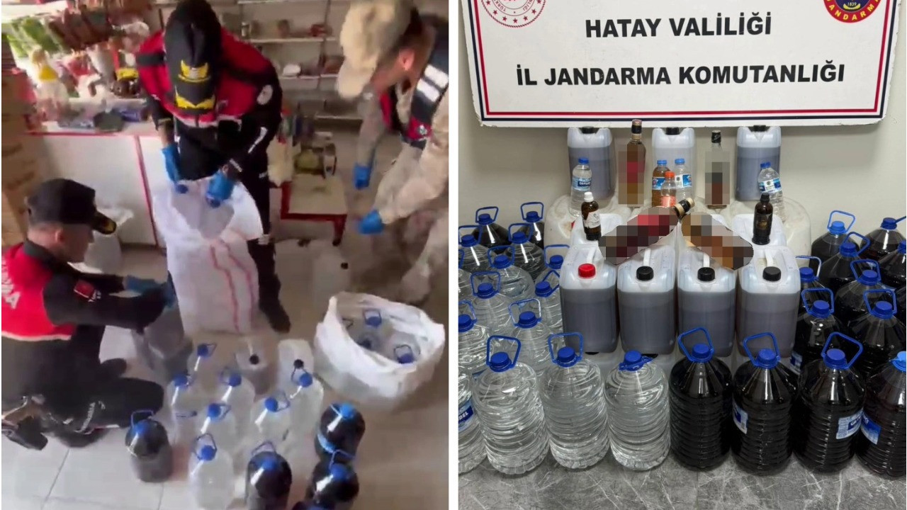 Markette satışa hazır litrelerce kaçak alkol ele geçirildi