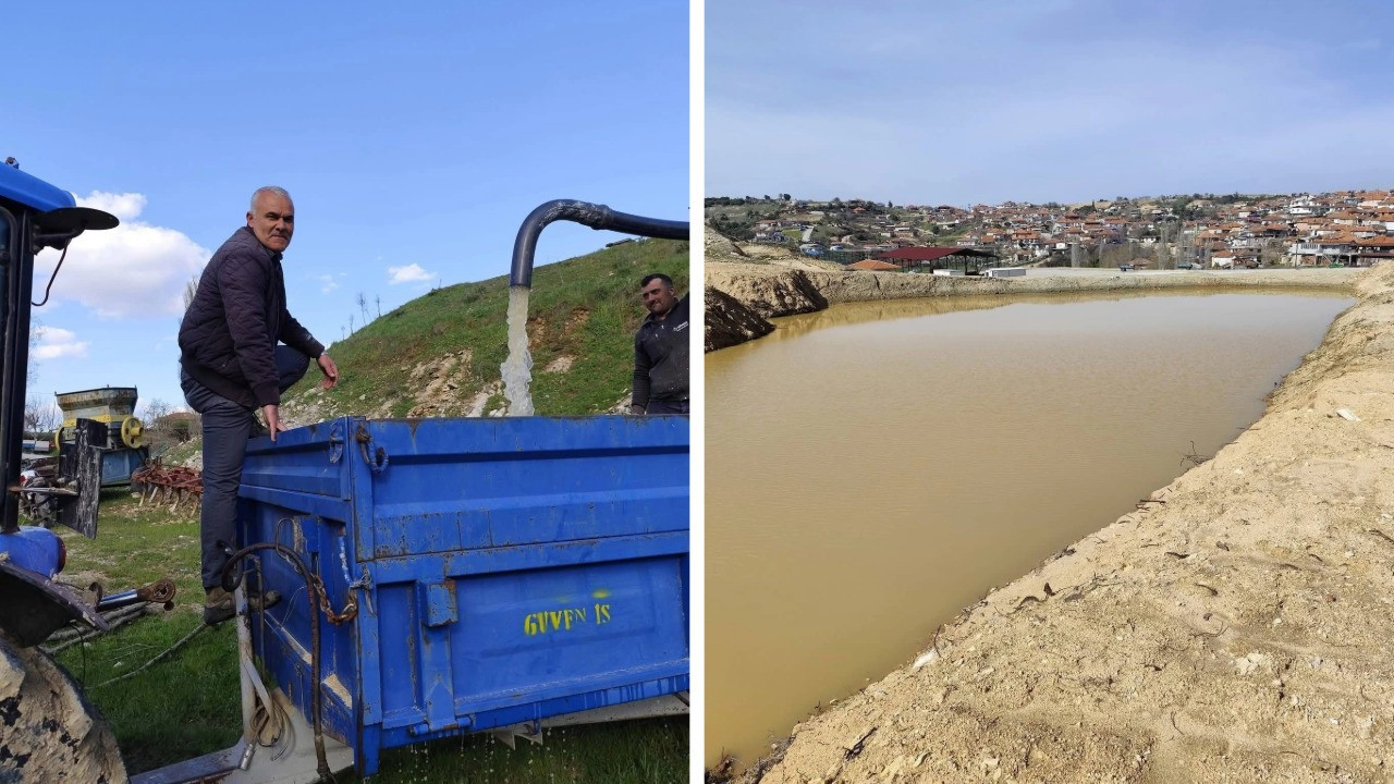 Tam kapasiteye ulaşan gölet çiftçiye can suyu oldu