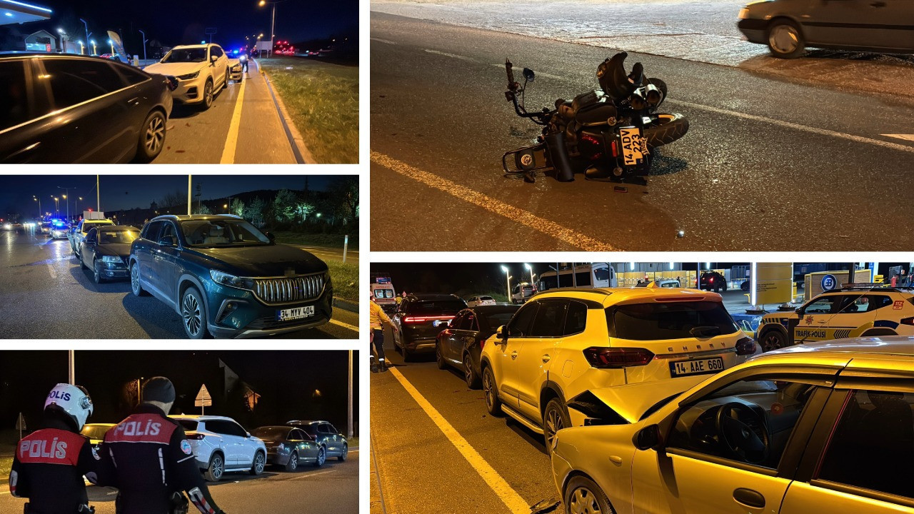 Ani fren yapıp kaçan sürücü, zincirleme kazaya neden oldu