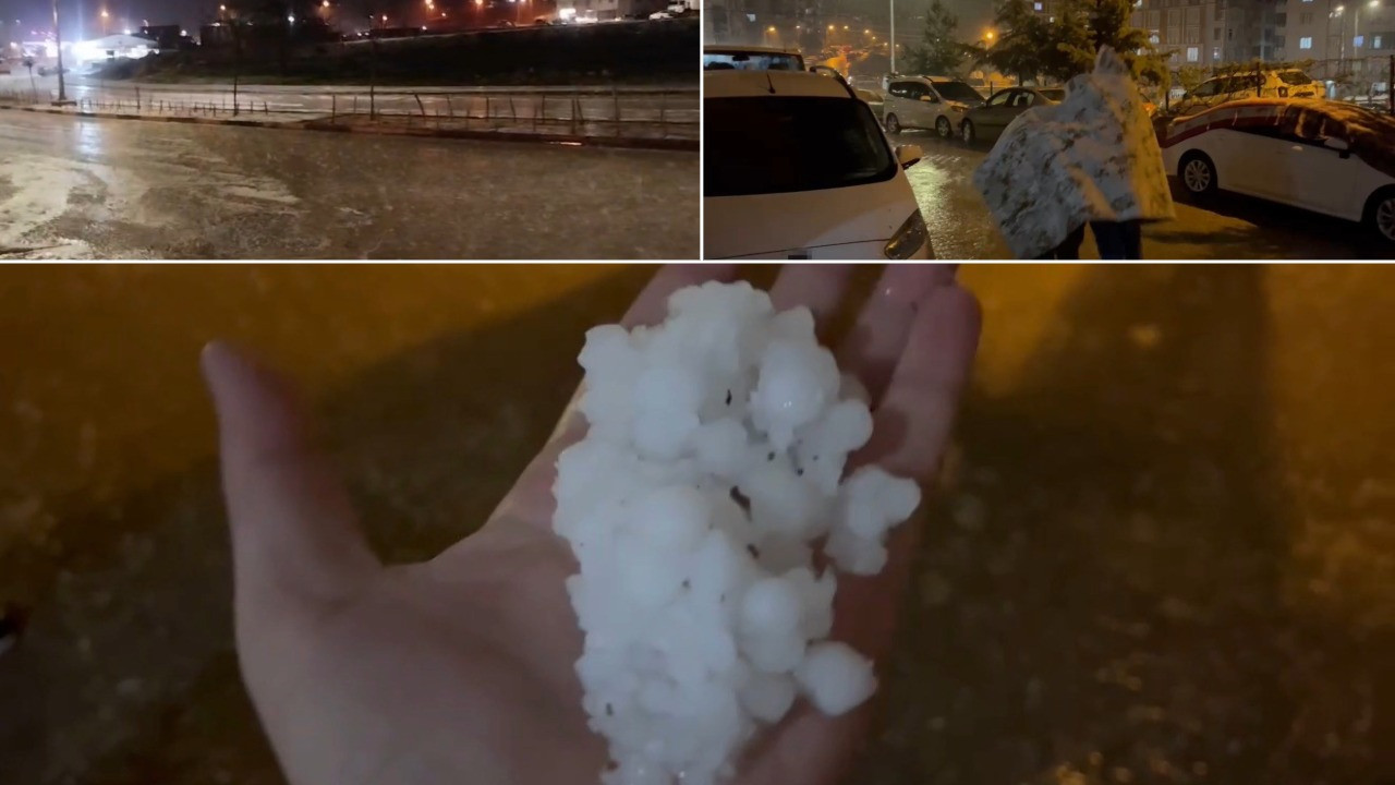 Adıyaman'a fındık büyüklüğünde dolu yağdı