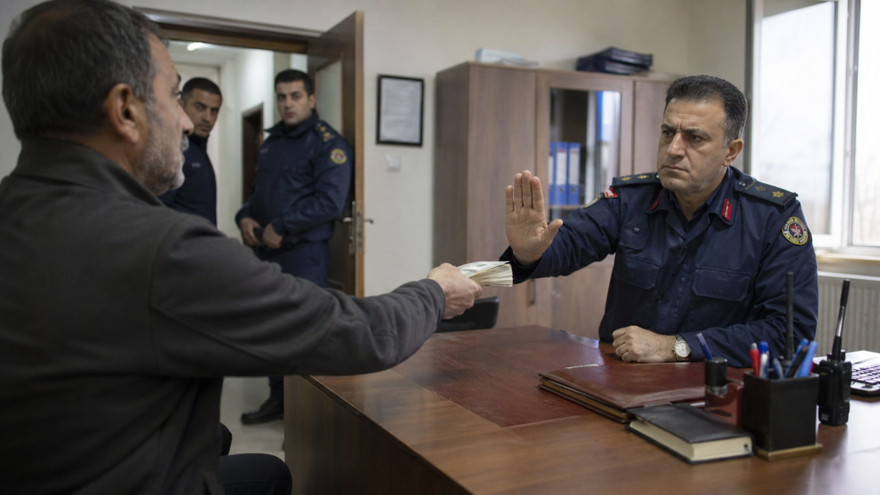 Komutana rüşvet teklifine pes dedirten savunma