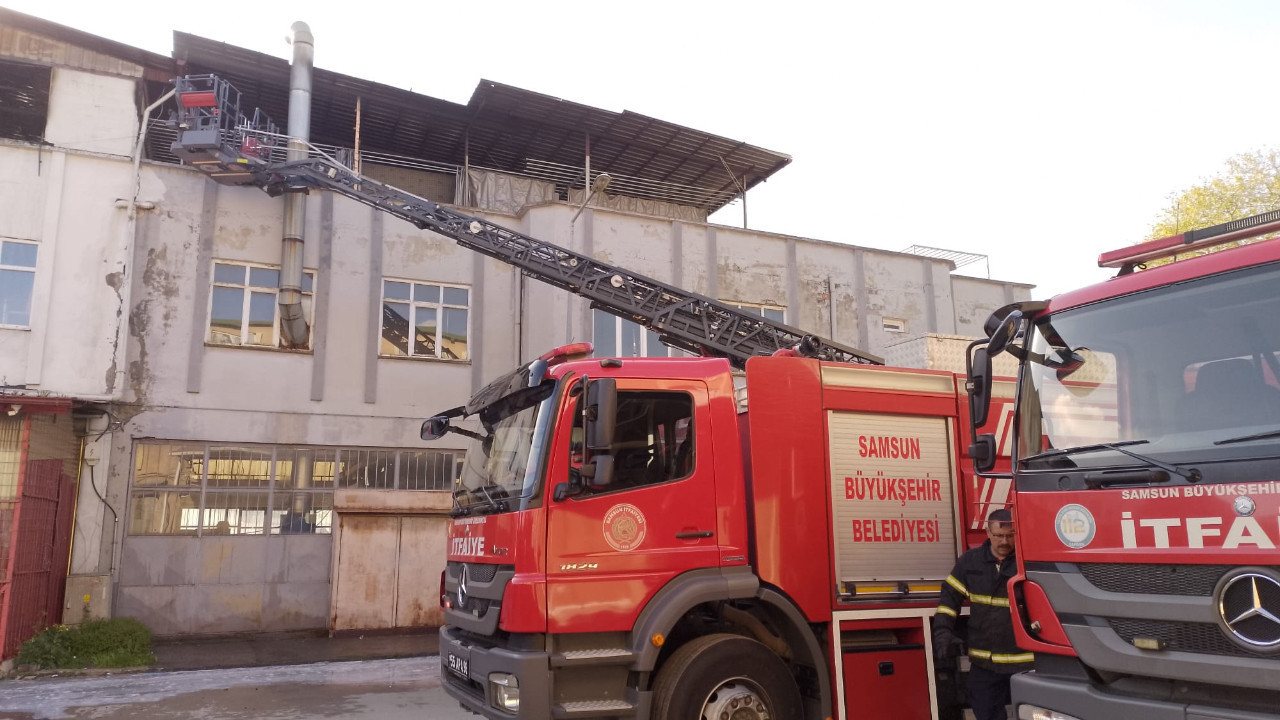Samsun’da halı fabrikasında korkutan yangın