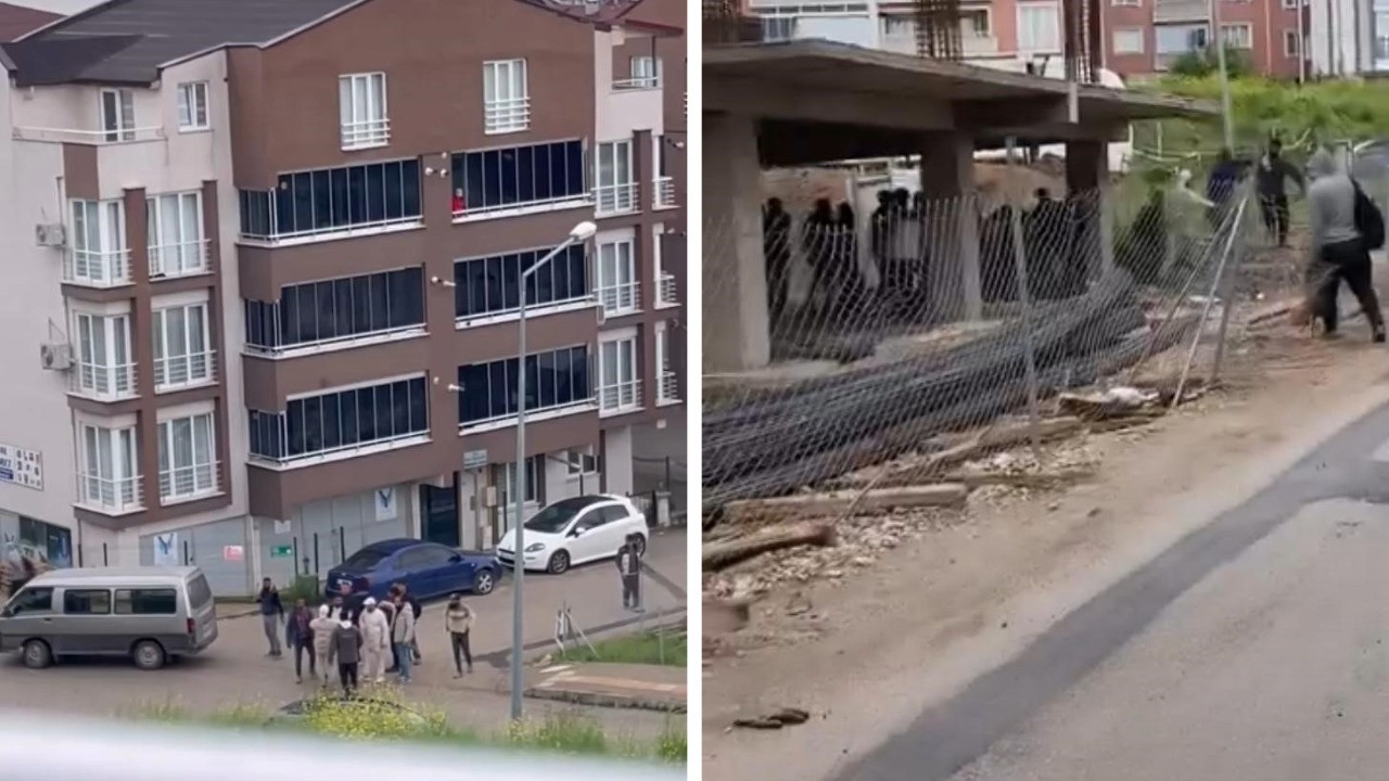 Şantiyede sopalı kavga: İşçileri polis ayırdı