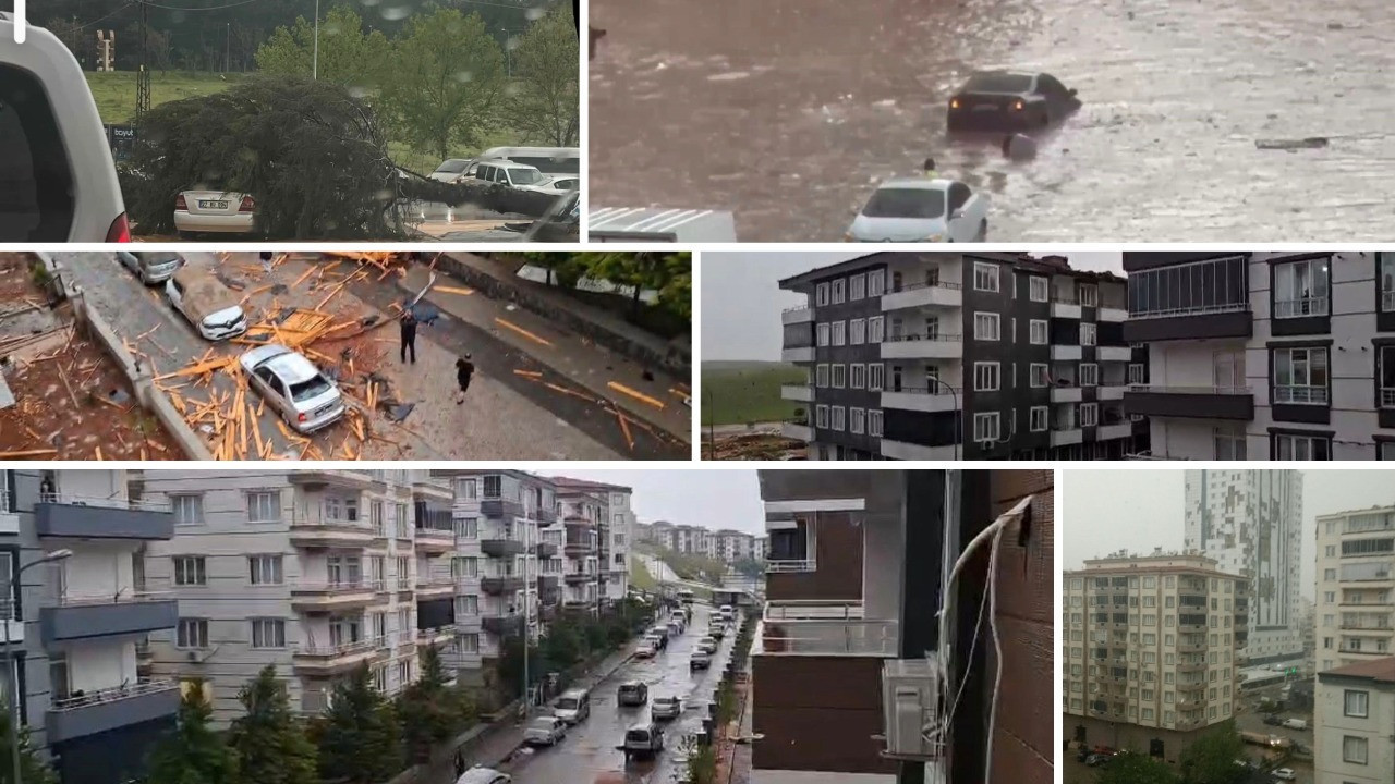 Şiddetli rüzgar hayatı felç etti! Çatılar uçtu, ağaçlar devrildi, araçlar hasar gördü