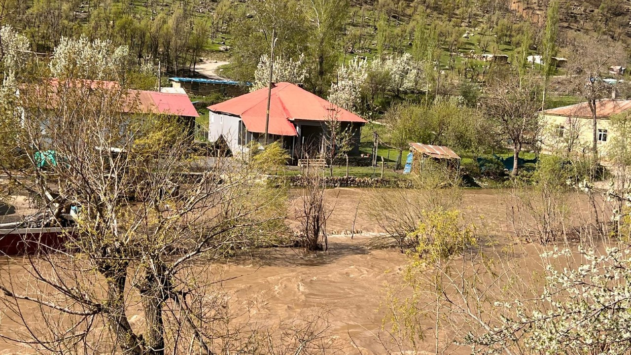 Çay taştı, evleri su bastı
