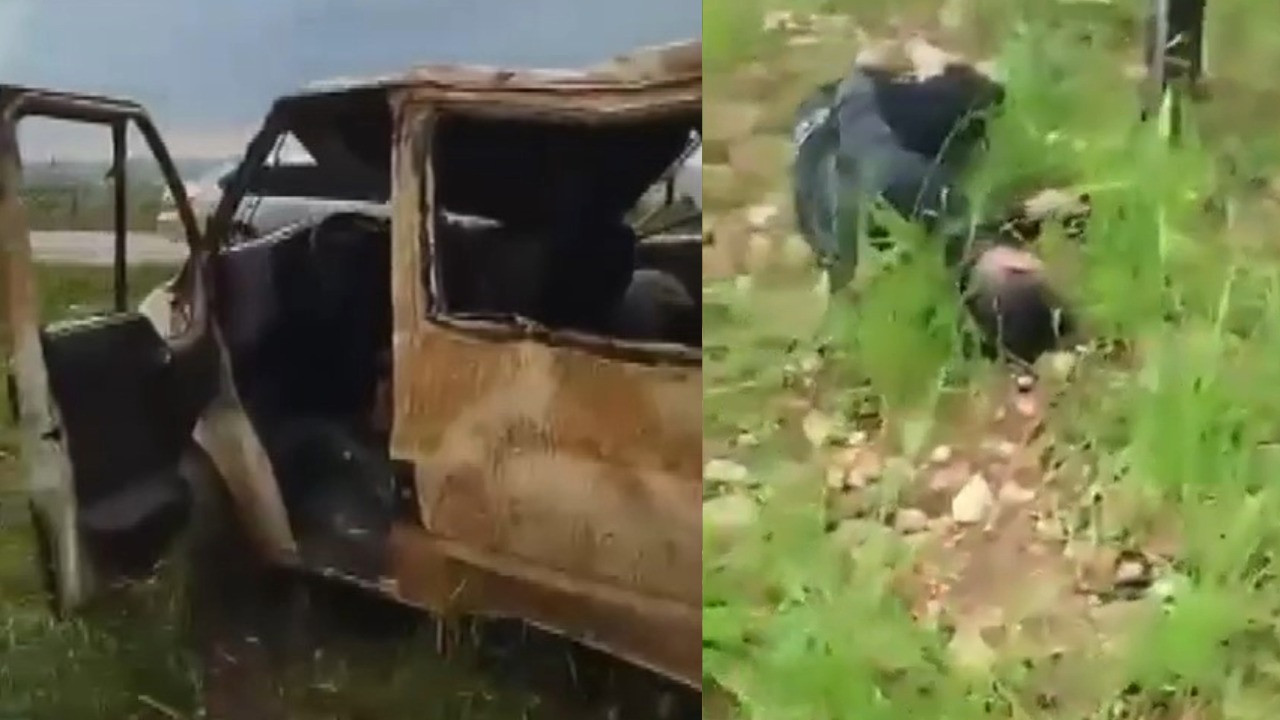 Hortum seyir halindeki minibüs yol kenarına savurdu