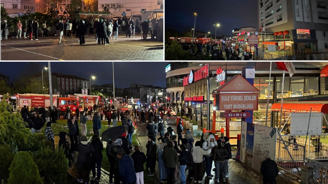 Kız yurdunda yangın paniği: Öğrenciler sokağa döküldü