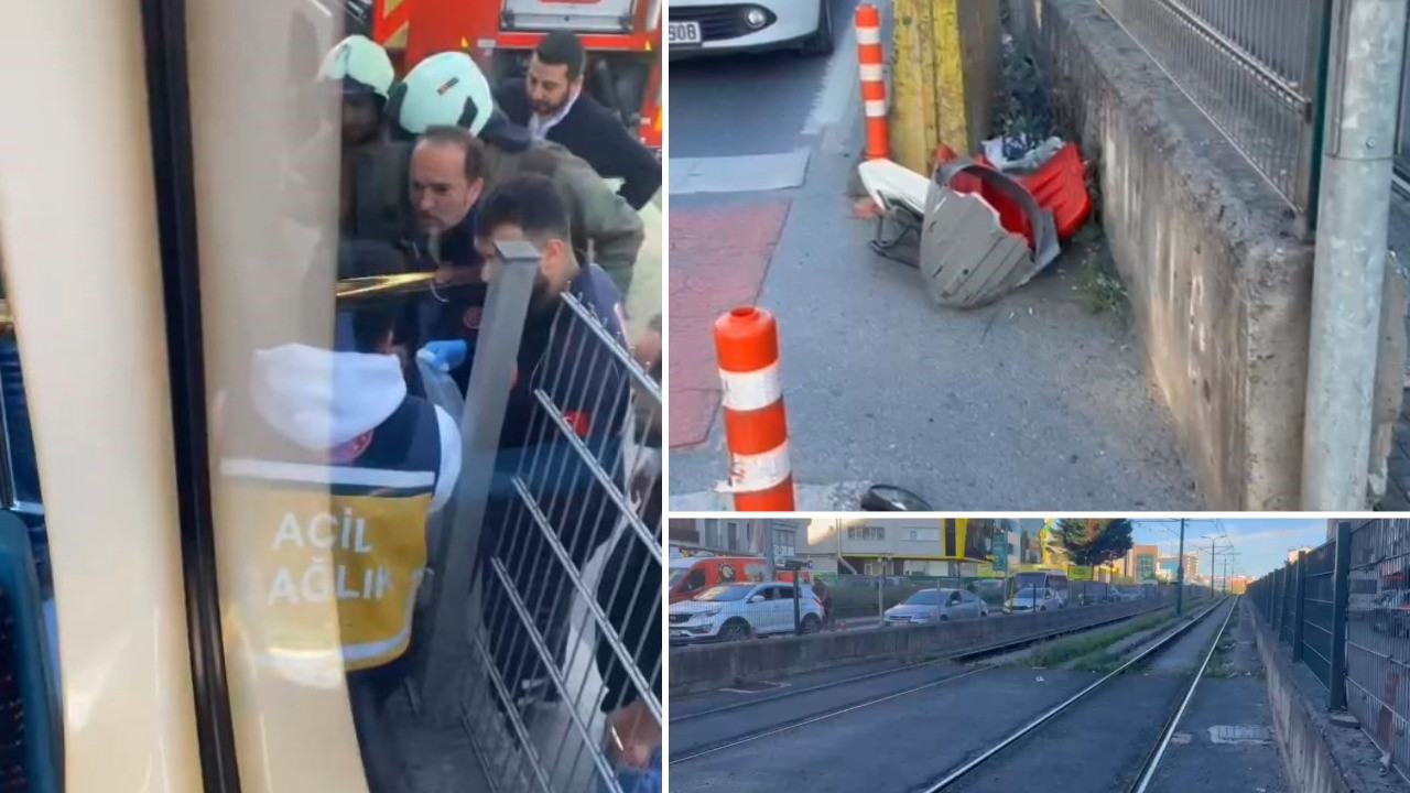 Tramvay ile motosiklet çarpıştı: 1 ağır yaralı