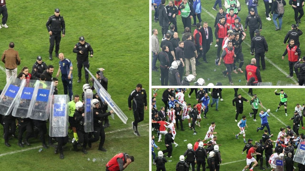 Eskişehir'de 2 kırmızı kartlı olaylı maç: Sahayı çevik kuvvetle terk ettiler