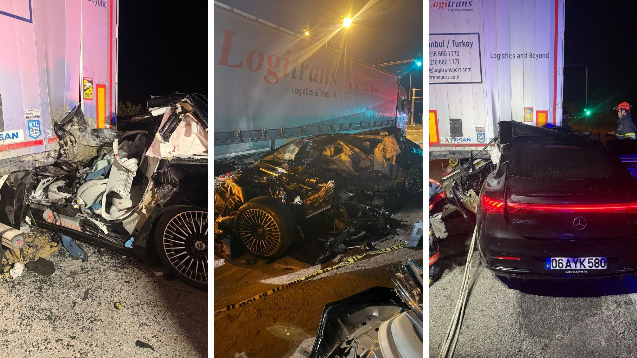 TIR'a çarpan lüks araçtan sağ çıkamadı